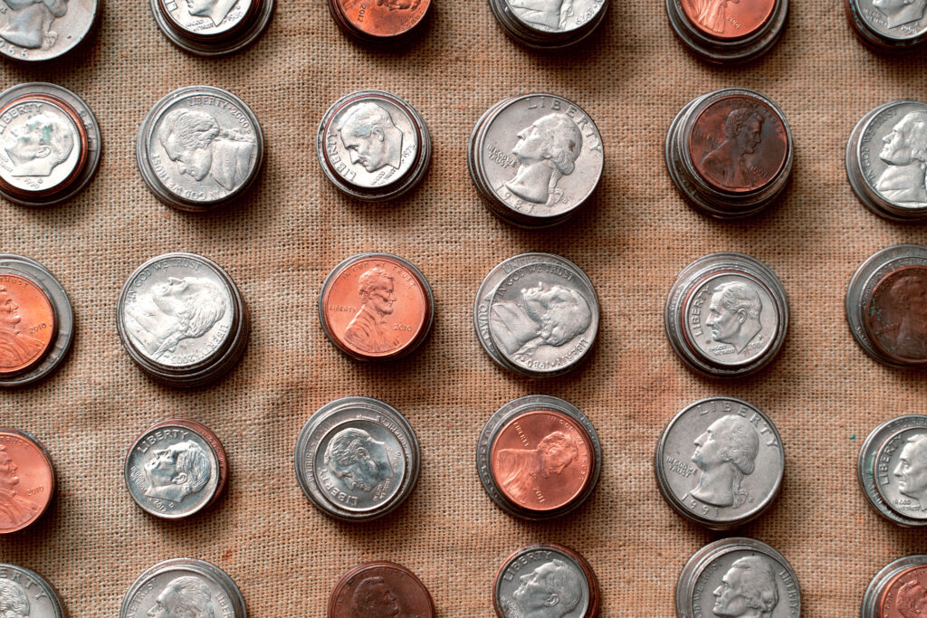 u.s. coin stacks