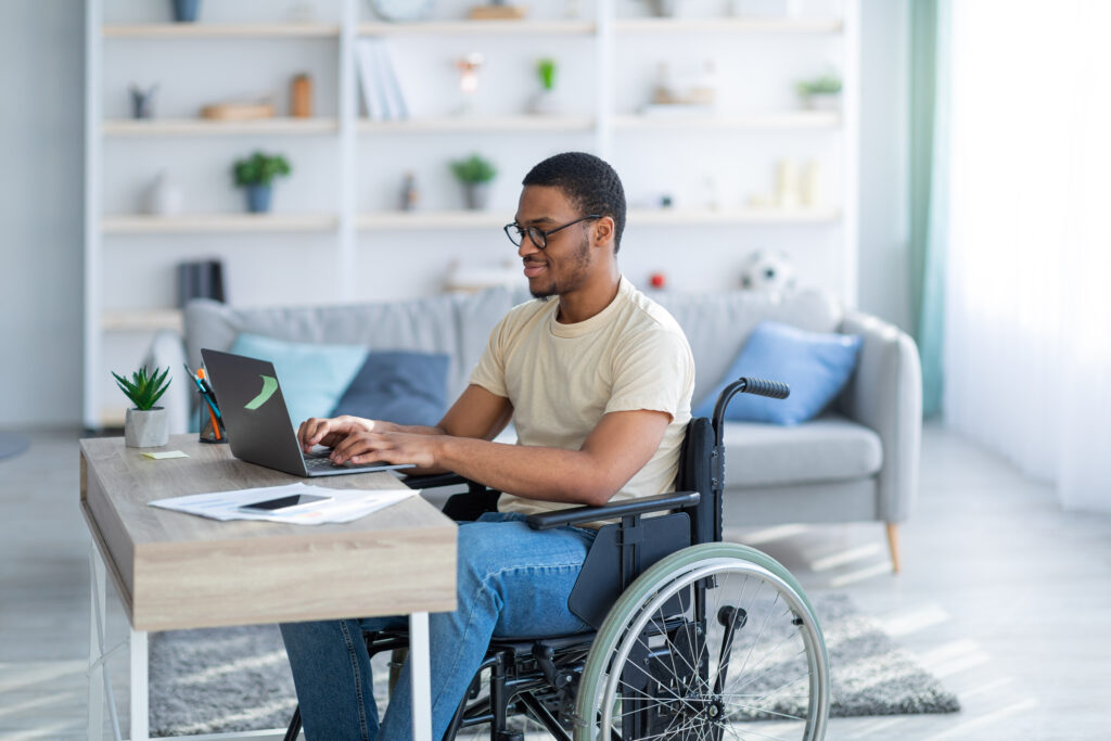 working in wheelchair