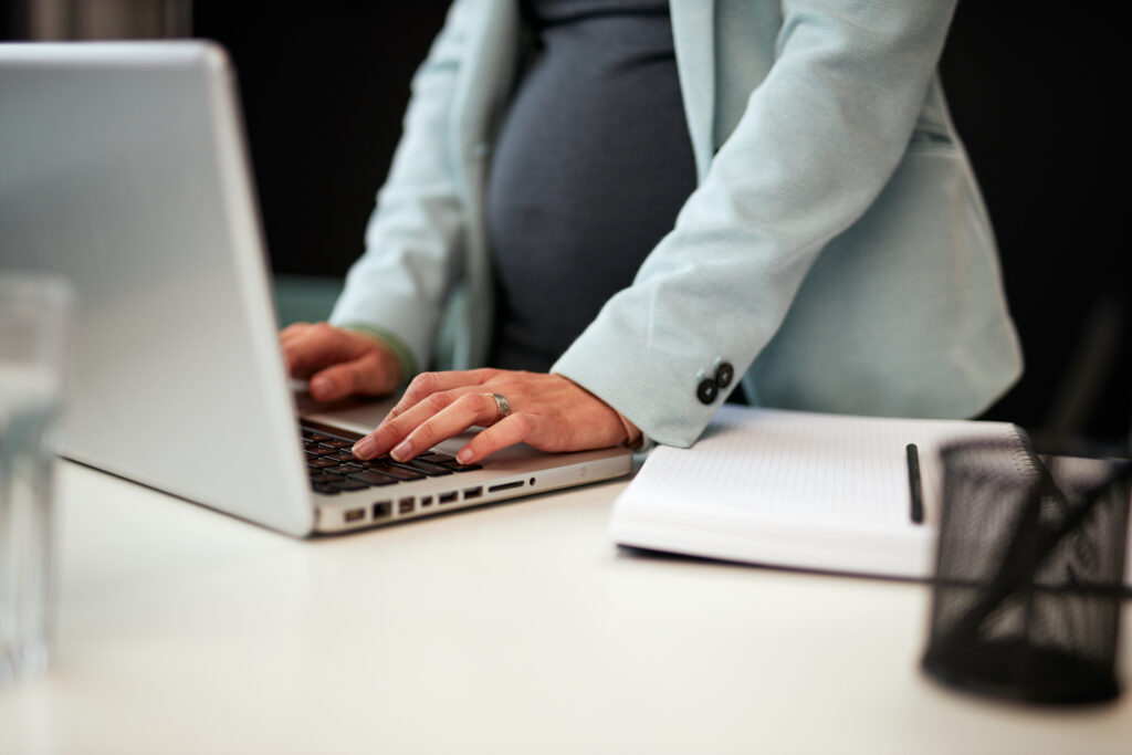 pregnant woman working